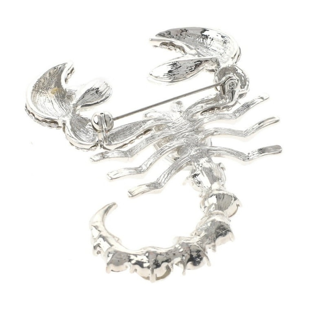 Silver Rhinestone Scorpion Brooch 💎 🦂 - Picture 2 of 4